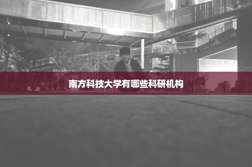 南方科技大学有哪些科研机构