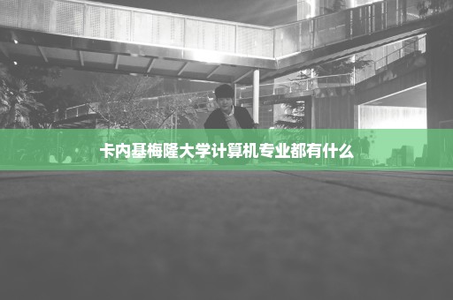 卡内基梅隆大学计算机专业都有什么