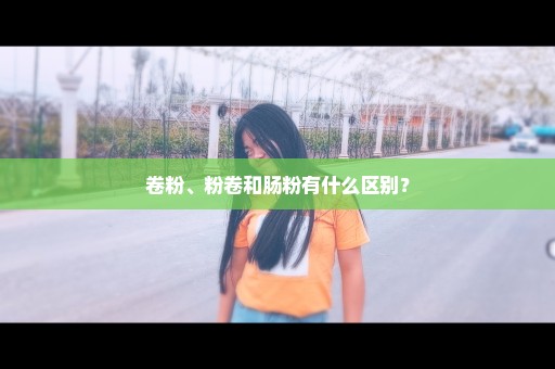 卷粉、粉卷和肠粉有什么区别？