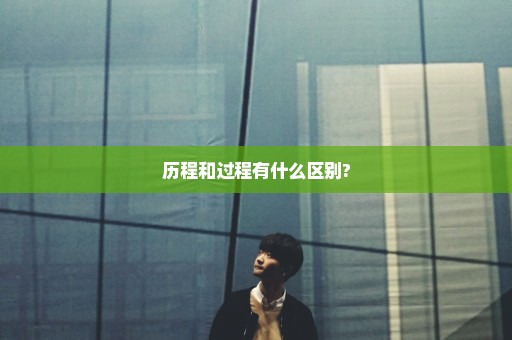 历程和过程有什么区别?