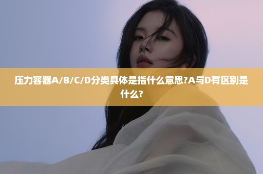 压力容器A/B/C/D分类具体是指什么意思?A与D有区别是什么?