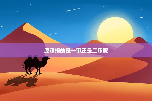 原审指的是一审还是二审呢
