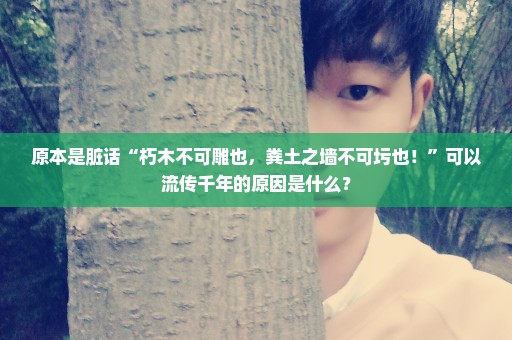 原本是脏话“朽木不可雕也，粪土之墙不可圬也！”可以流传千年的原因是什么？