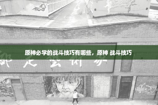 原神必学的战斗技巧有哪些，原神 战斗技巧 
