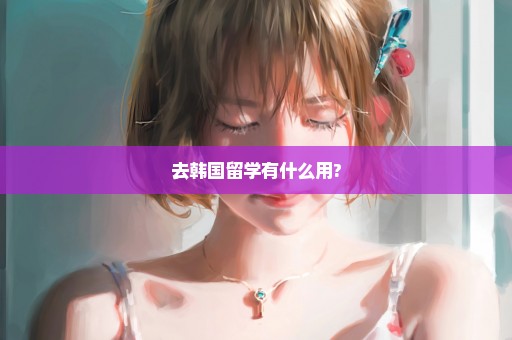 去韩国留学有什么用?