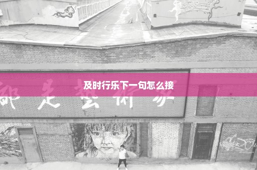 及时行乐下一句怎么接