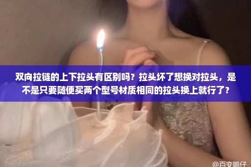 双向拉链的上下拉头有区别吗？拉头坏了想换对拉头，是不是只要随便买两个型号材质相同的拉头换上就行了？