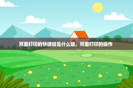 双面打印的快捷键是什么键，双面打印的操作 