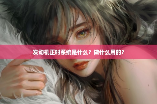发动机正时系统是什么？做什么用的？