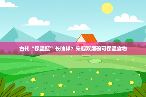 古代“保温瓶”长啥样？宋朝双层碗可保温食物