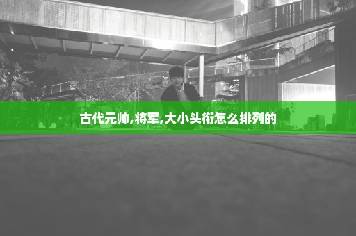 古代元帅,将军,大小头衔怎么排列的