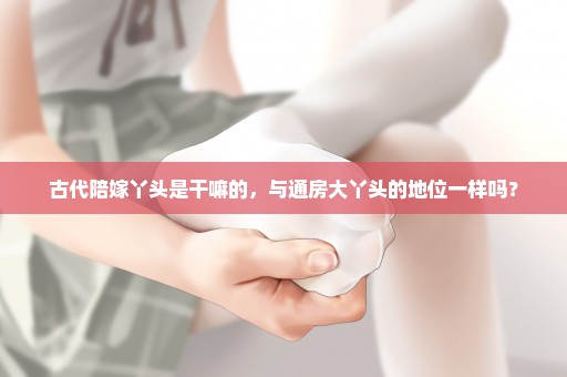 古代陪嫁丫头是干嘛的，与通房大丫头的地位一样吗？