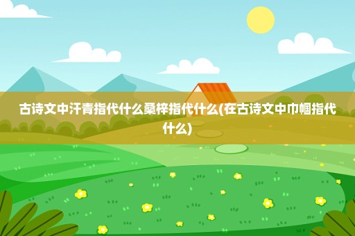 古诗文中汗青指代什么桑梓指代什么(在古诗文中巾帼指代什么)