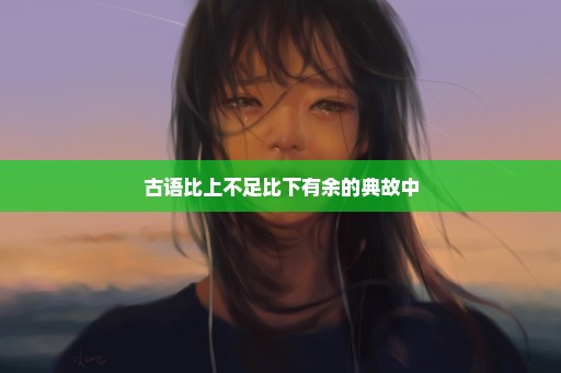 古语比上不足比下有余的典故中