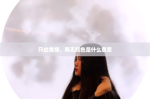 只此青绿、再无颜色是什么意思