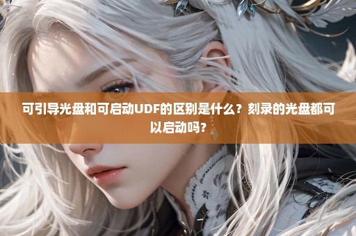可引导光盘和可启动UDF的区别是什么？刻录的光盘都可以启动吗？