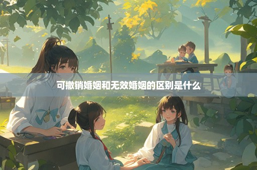 可撤销婚姻和无效婚姻的区别是什么
