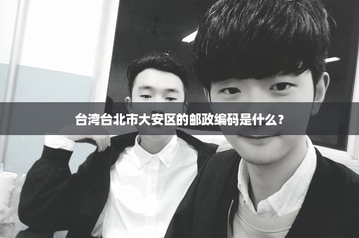 台湾台北市大安区的邮政编码是什么？