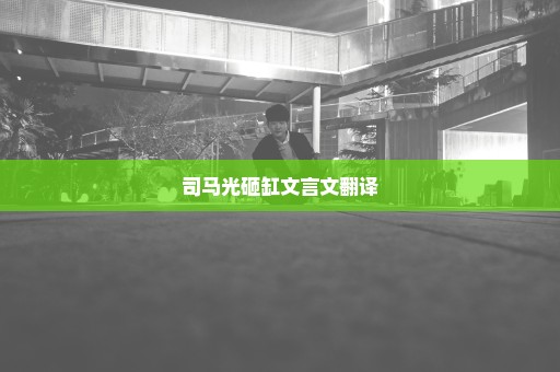 司马光砸缸文言文翻译