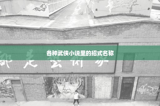各种武侠小说里的招式名称