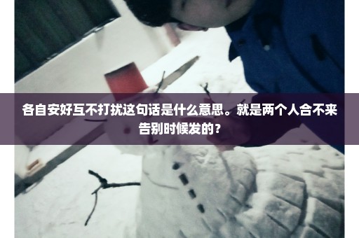 各自安好互不打扰这句话是什么意思。就是两个人合不来告别时候发的？