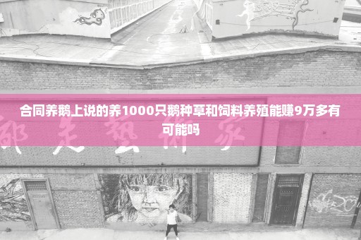 合同养鹅上说的养1000只鹅种草和饲料养殖能赚9万多有可能吗