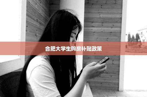 合肥大学生购房补贴政策