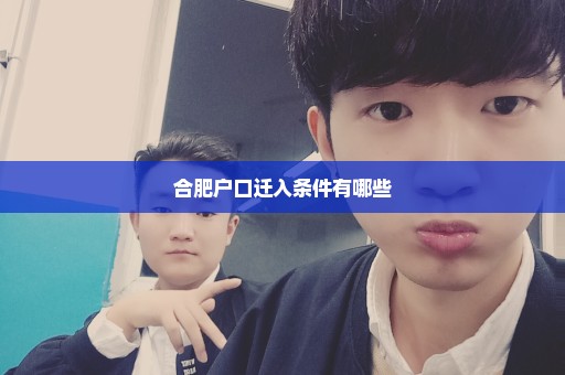 合肥户口迁入条件有哪些