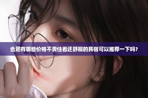合肥有哪些价格不贵住着还舒服的民宿可以推荐一下吗？
