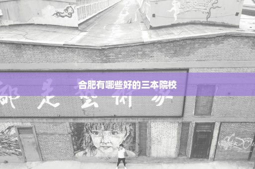 合肥有哪些好的三本院校