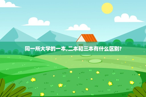 同一所大学的一本,二本和三本有什么区别?