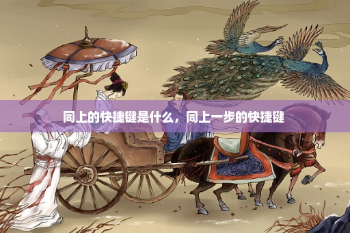 同上的快捷键是什么，同上一步的快捷键 