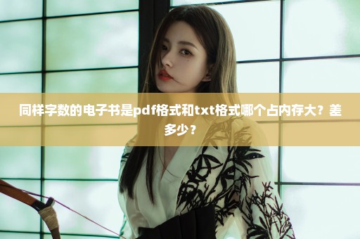 同样字数的电子书是pdf格式和txt格式哪个占内存大？差多少？