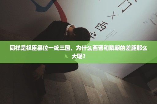 同样是权臣篡位一统三国，为什么西晋和隋朝的差距那么大呢？