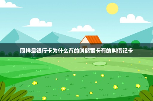同样是银行卡为什么有的叫储蓄卡有的叫借记卡