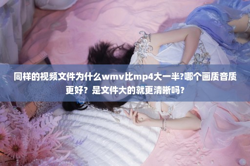 同样的视频文件为什么wmv比mp4大一半?哪个画质音质更好？是文件大的就更清晰吗？
