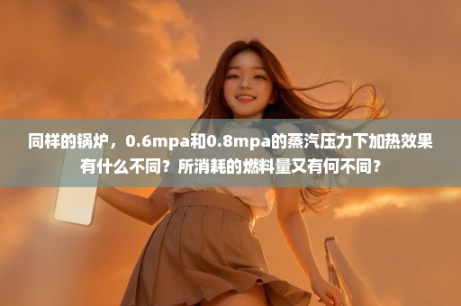 同样的锅炉，0.6mpa和0.8mpa的蒸汽压力下加热效果有什么不同？所消耗的燃料量又有何不同？