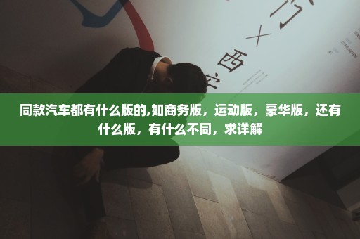 同款汽车都有什么版的,如商务版，运动版，豪华版，还有什么版，有什么不同，求详解