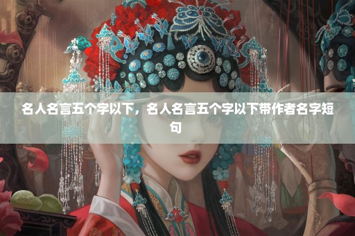 名人名言五个字以下，名人名言五个字以下带作者名字短句 