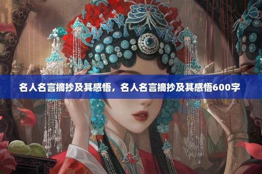 名人名言摘抄及其感悟，名人名言摘抄及其感悟600字 