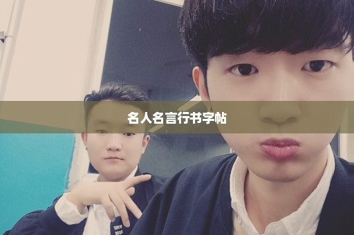 名人名言行书字帖