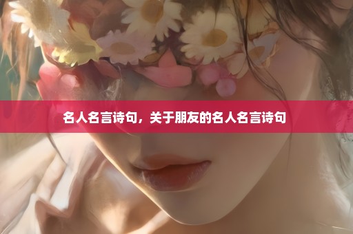 名人名言诗句，关于朋友的名人名言诗句 