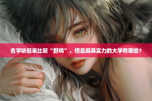 名字听起来比较“野鸡”，但是颇具实力的大学有哪些？