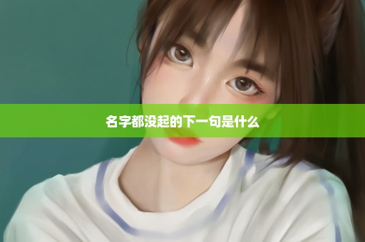 名字都没起的下一句是什么
