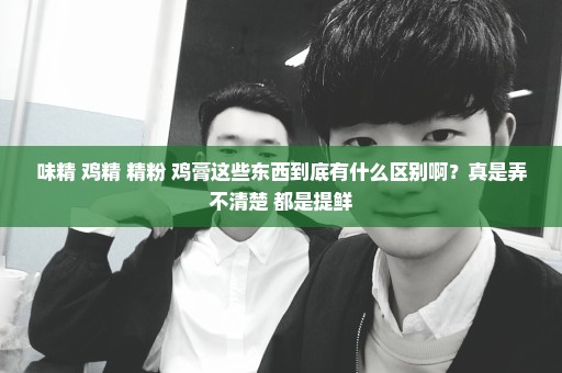 味精 鸡精 精粉 鸡膏这些东西到底有什么区别啊？真是弄不清楚 都是提鲜