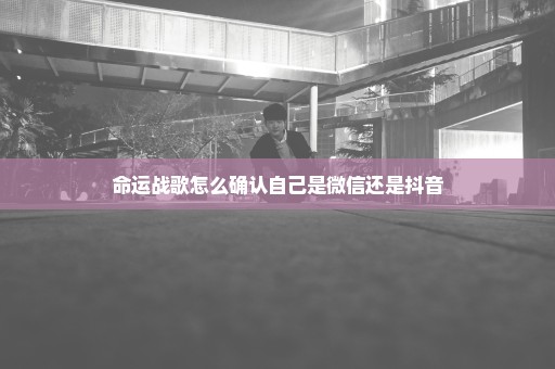 命运战歌怎么确认自己是微信还是抖音