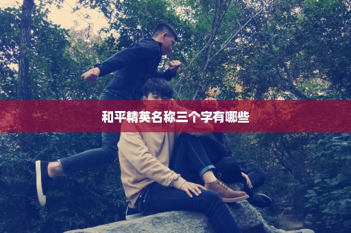 和平精英名称三个字有哪些