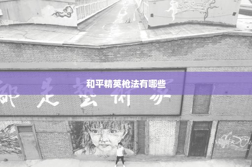 和平精英枪法有哪些