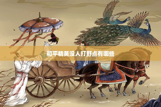 和平精英没人打野点有哪些