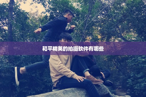 和平精英的拍摄软件有哪些